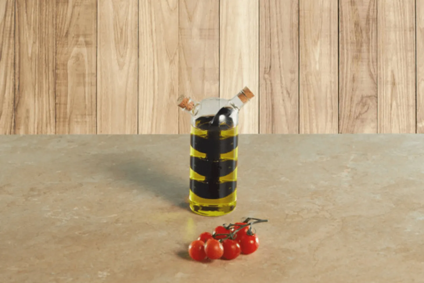 Bouteille à huile et vinaigre 2 en 1 KitchenCraft World of Flavours en verre 300ml et 100ml