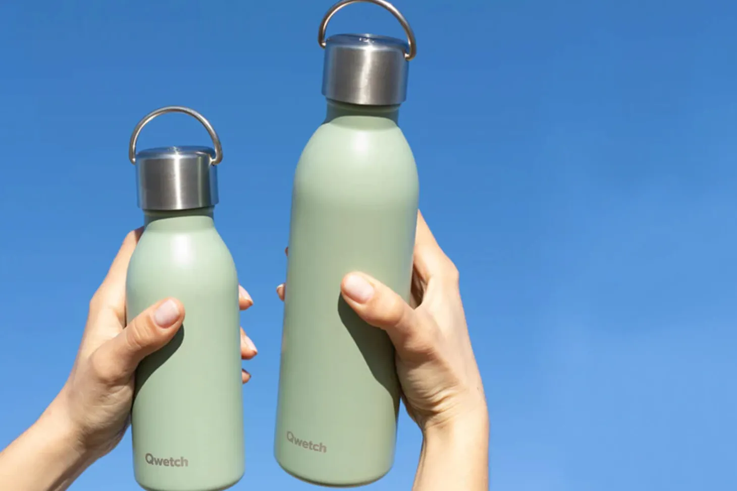 Bouteille isotherme Qwetch Active inox recyclé 1000ml – 4 coloris
