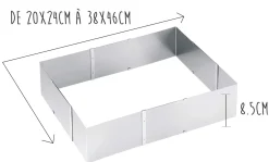 Cadre à gâteaux extensible Gefu Uno hauteur 8.5cm