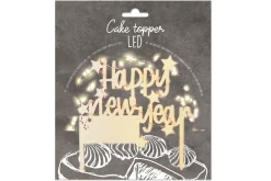 Cake topper Scrapcooking "Happy new year" en bois à LED