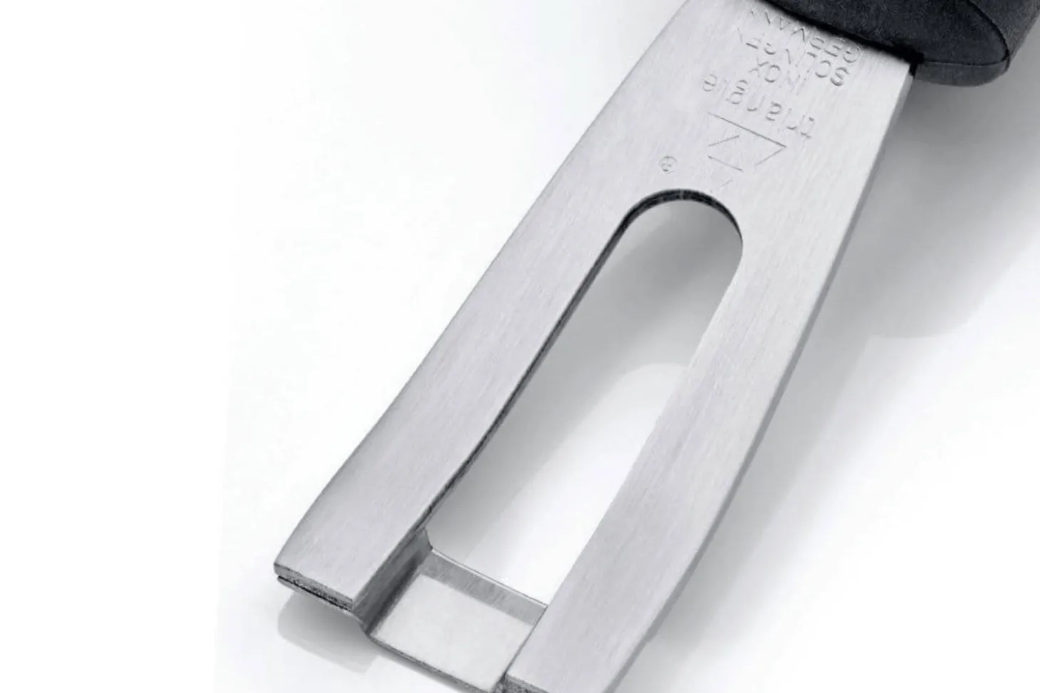 Canneleur Triangle forme U en inox manche en green grip