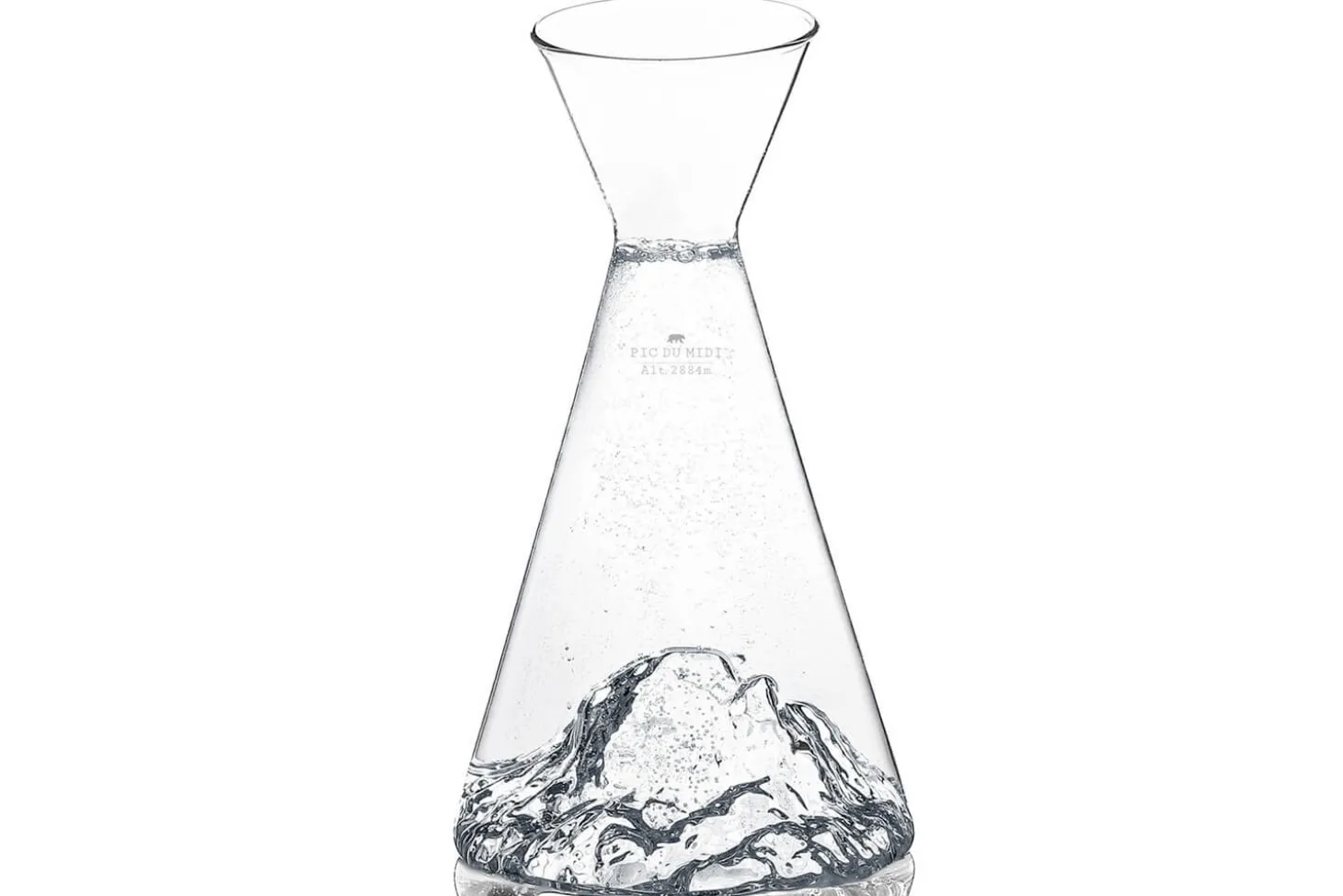 Carafe à eau Alaskan Maker Topographic Pic du midi en verre cristallin
