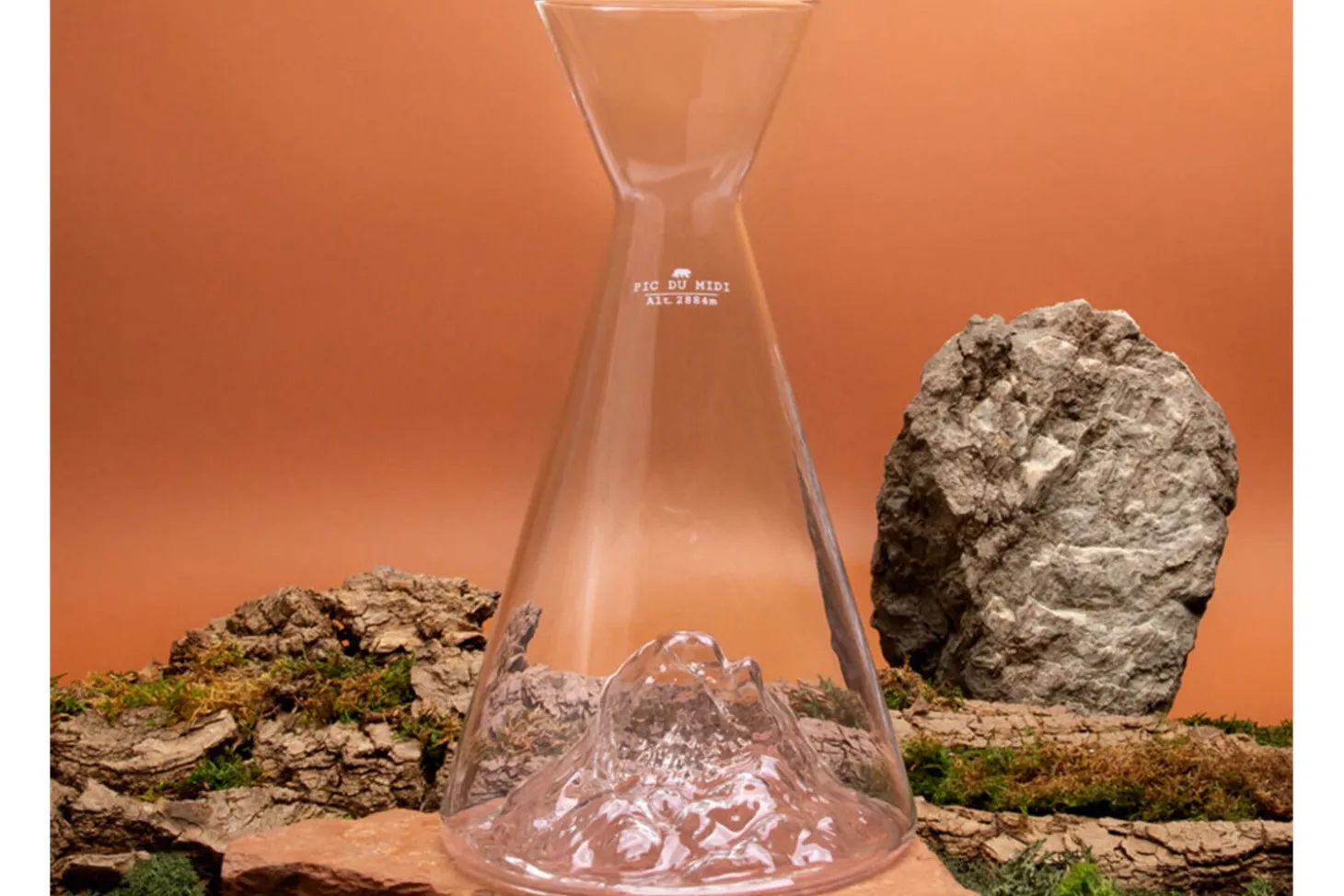 Carafe à eau Alaskan Maker Topographic Pic du midi en verre cristallin