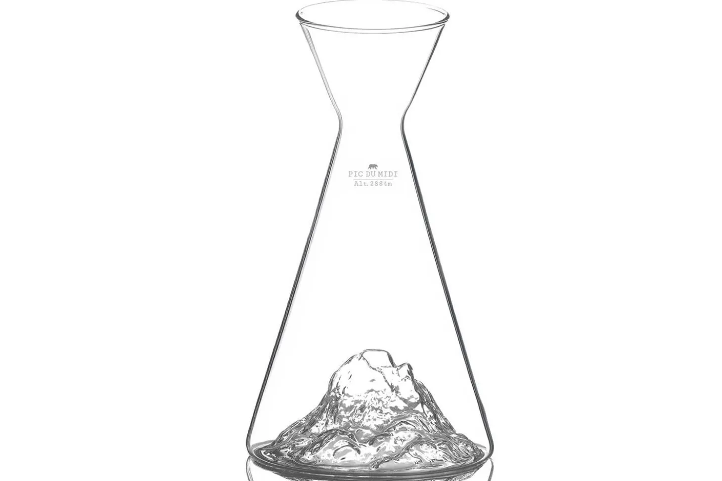 Carafe à eau Alaskan Maker Topographic Pic du midi en verre cristallin