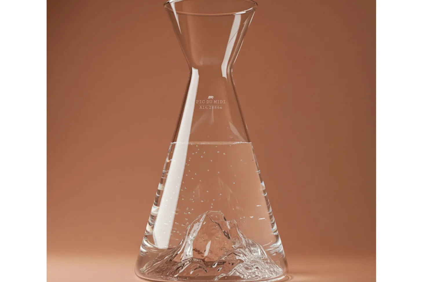 Carafe à eau Alaskan Maker Topographic Pic du midi en verre cristallin