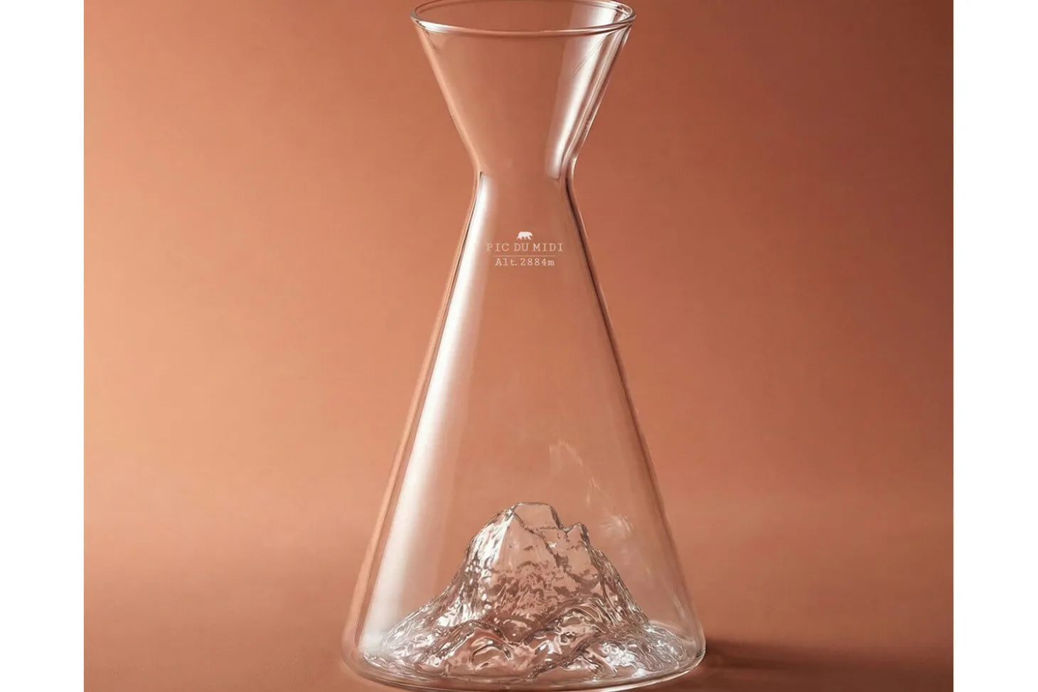 Carafe à eau Alaskan Maker Topographic Pic du midi en verre cristallin