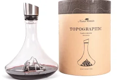 Carafe à vin Alaskan Maker Topographic Mont Blanc en verre cristallin soufflé à la main