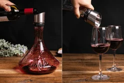 Carafe à vin Alaskan Maker Topographic Mont Blanc en verre cristallin soufflé à la main