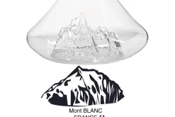 Carafe à vin Alaskan Maker Topographic Mont Blanc en verre cristallin soufflé à la main
