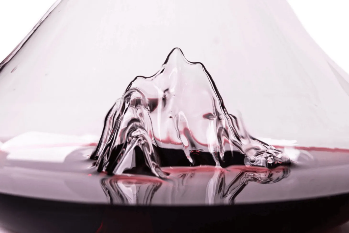 Carafe à vin Alaskan Maker Topographic Mont Blanc en verre cristallin soufflé à la main