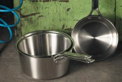 Casserole Cristel 1826 en acier inoxydable 18/10 brossé