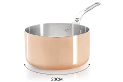 Casserole en cuivre inox De Buyer Prima Matera poignée en fonte d'inox compatible induction