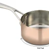 Casserole en cuivre inox droite Baumalu B'Chef poignée rivetée en fonte d'inox
