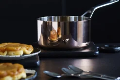 Casserole en cuivre inox droite Baumalu B'Chef poignée rivetée en fonte d'inox
