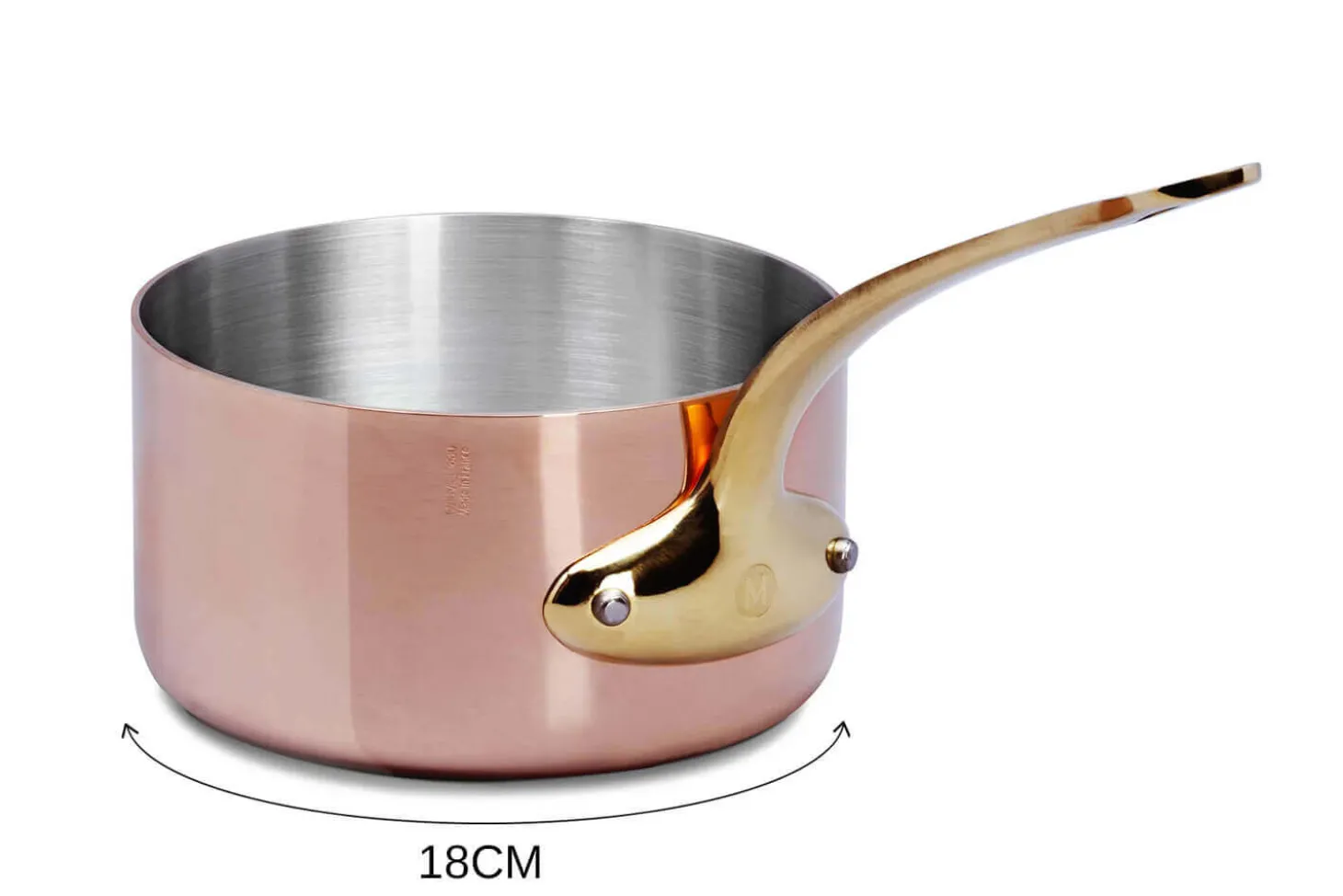 Casserole en cuivre inox Mauviel M'Héritage 200B compatible tous feux sauf induction