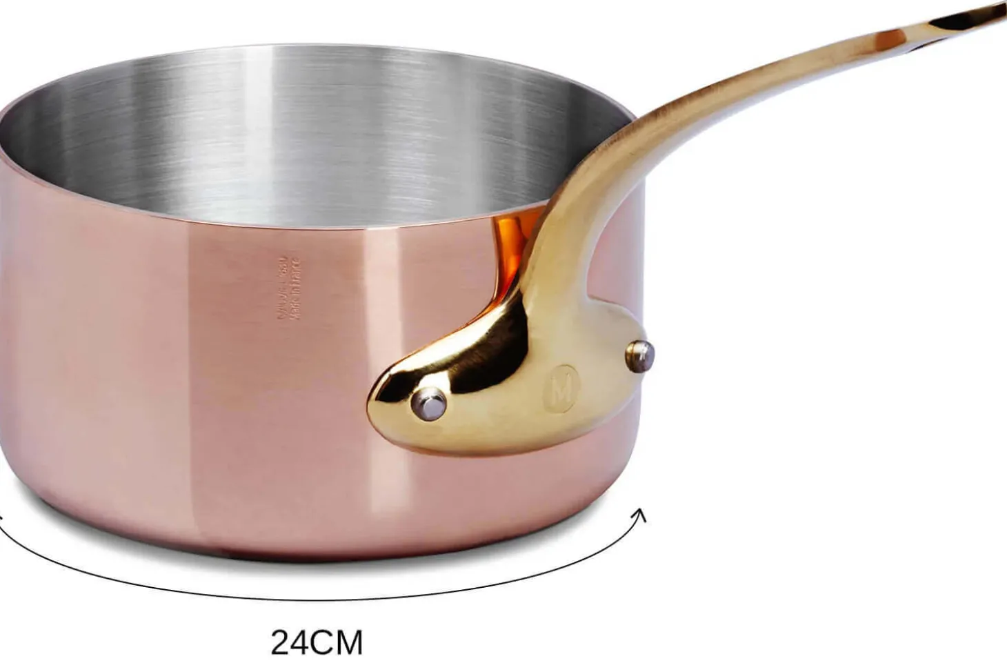 Casserole en cuivre inox Mauviel M'Héritage 200B compatible tous feux sauf induction