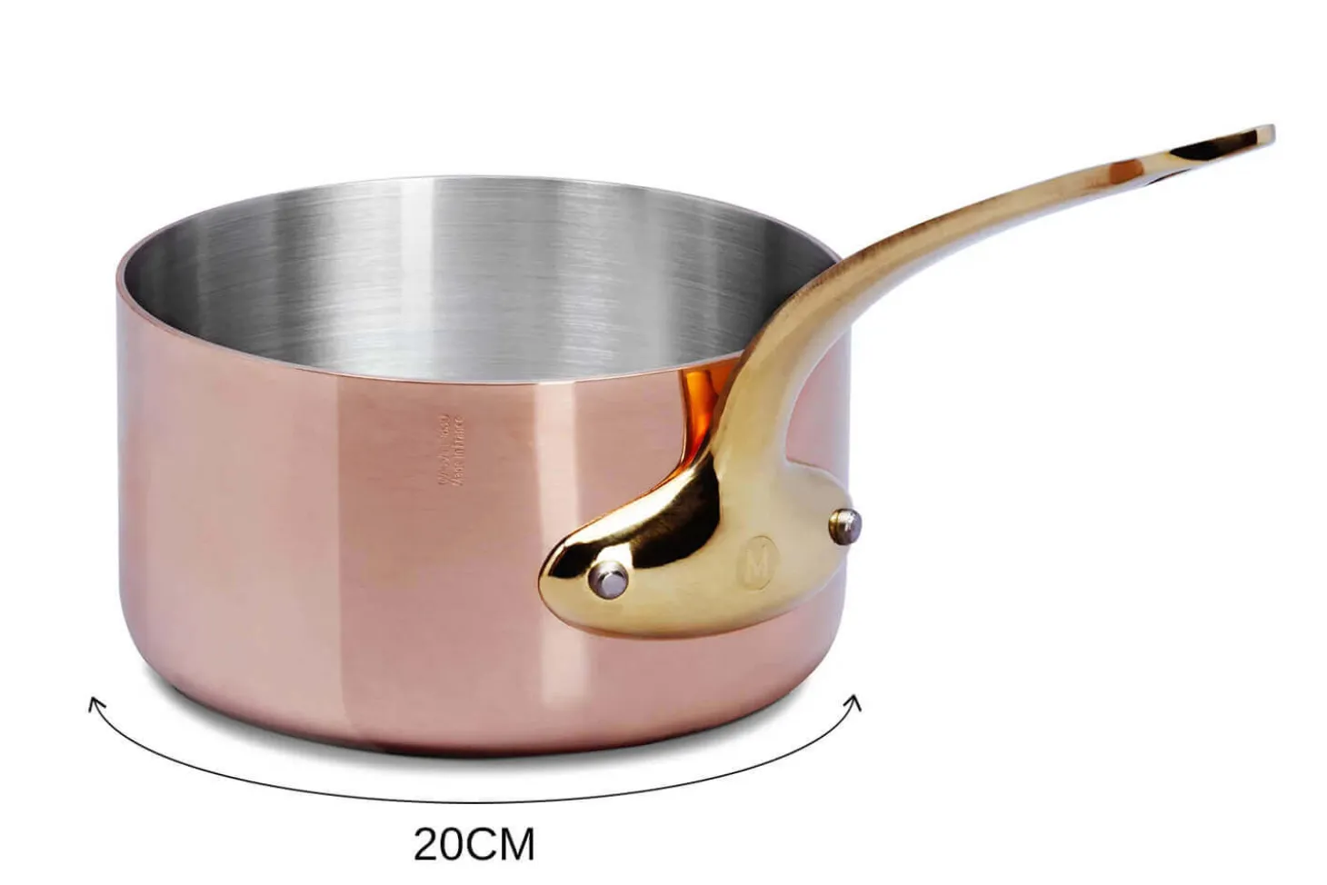 Casserole en cuivre inox Mauviel M'Héritage 200B compatible tous feux sauf induction