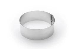 Cercle à entremets extensible De Buyer en inox hauteur 6,5cm - 18 à 36cm