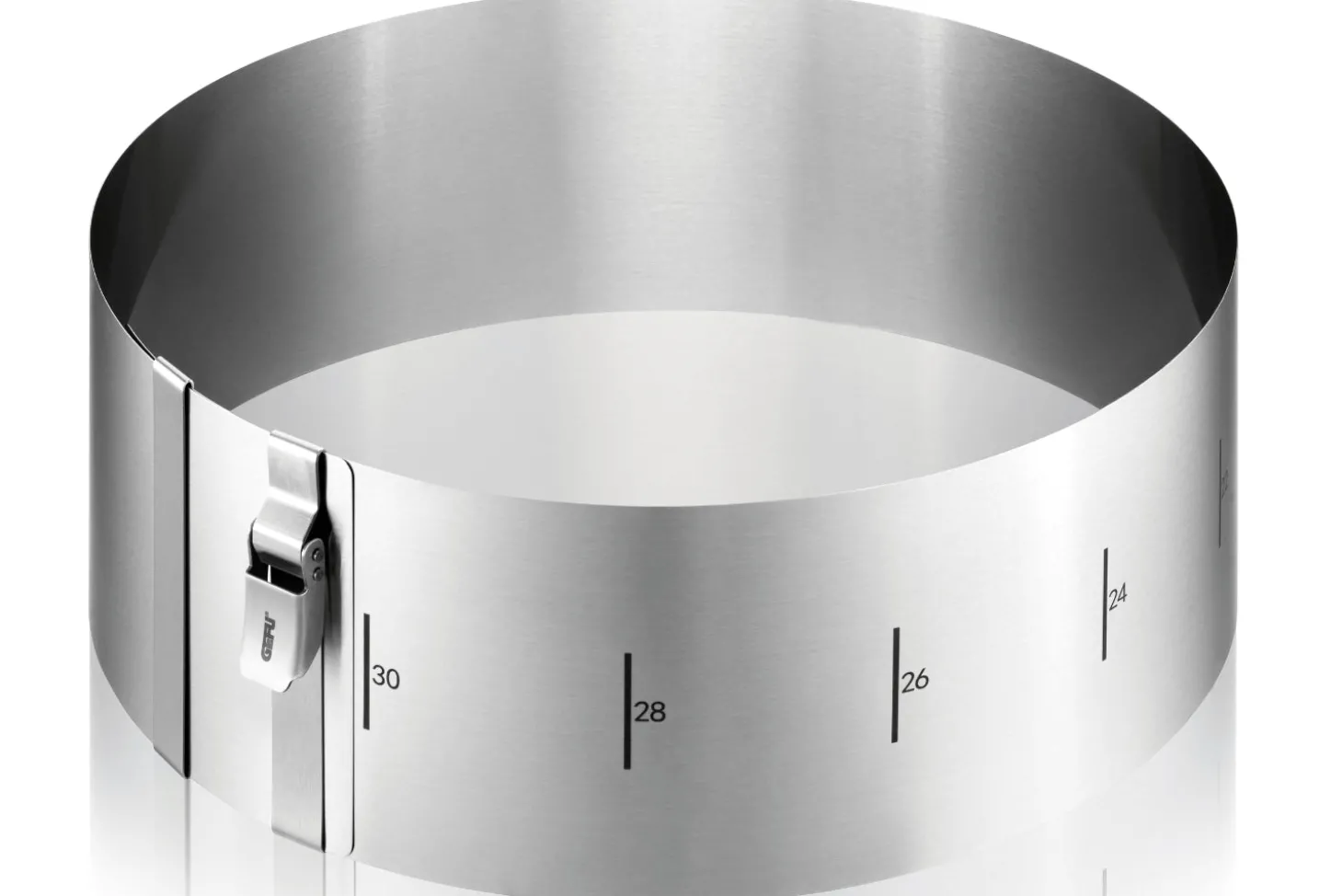 Cercle à gâteaux extensible Gefu Tondo Clip en acier inoxydable hauteur 10cm