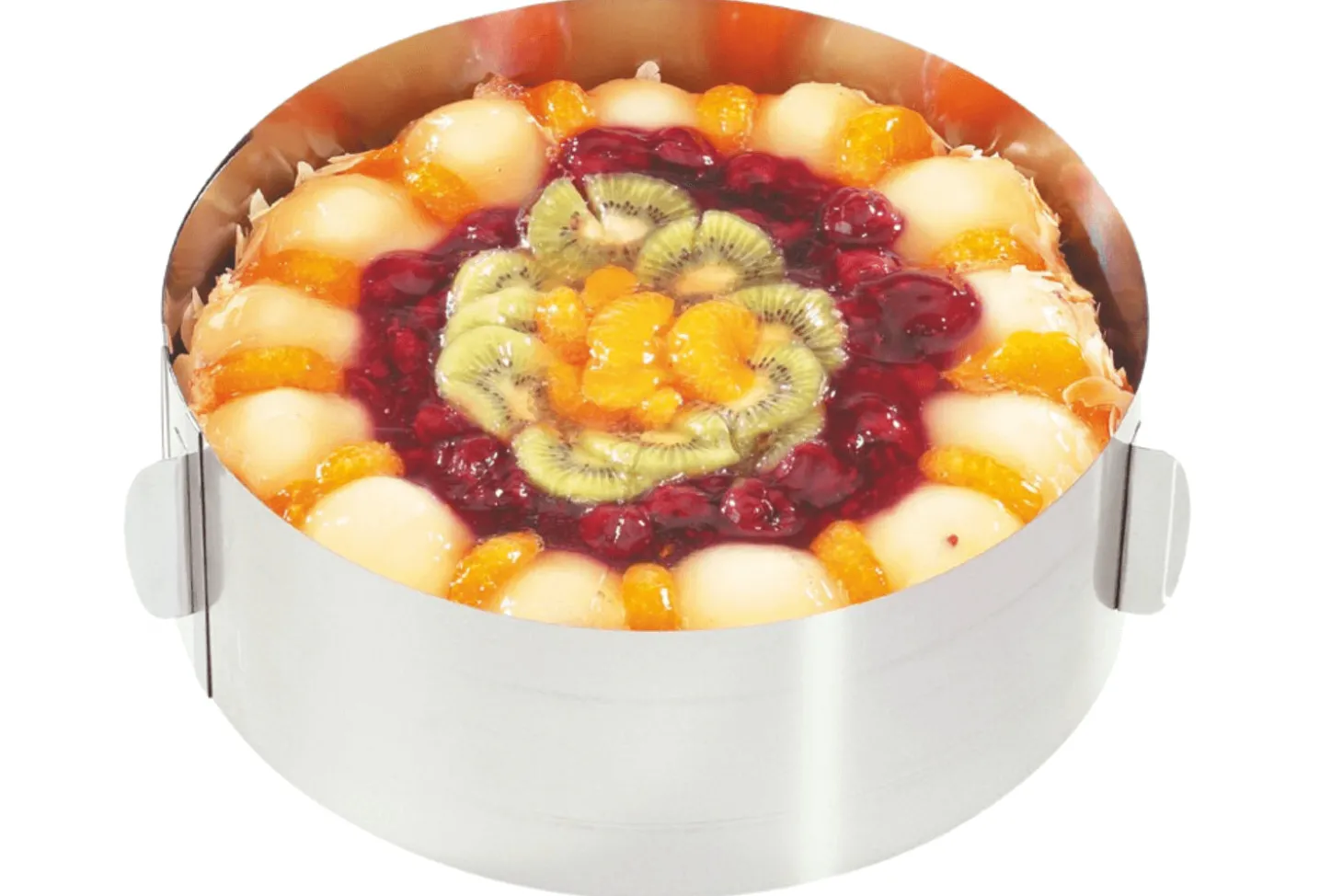 Cercle à gâteaux extensible Gefu Tondo en inox hauteur 8,5cm