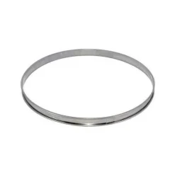 Cercle à tarte De Buyer acier inox bord roulé 24cm - hauteur 2cm