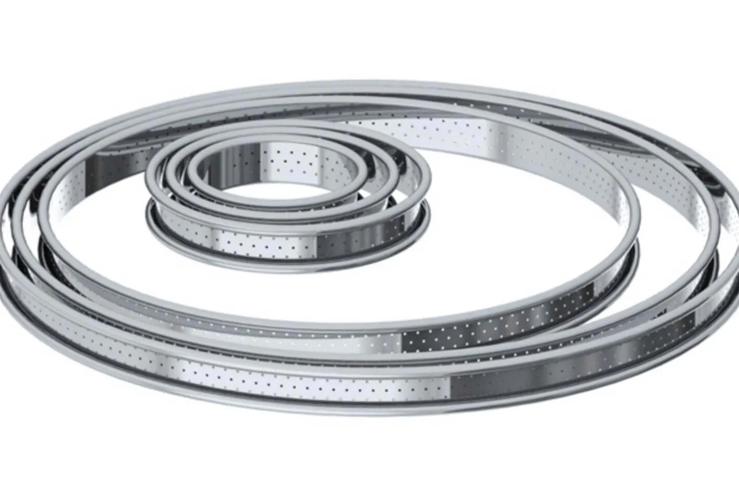 Cercle à tarte perforé rond De Buyer en inox