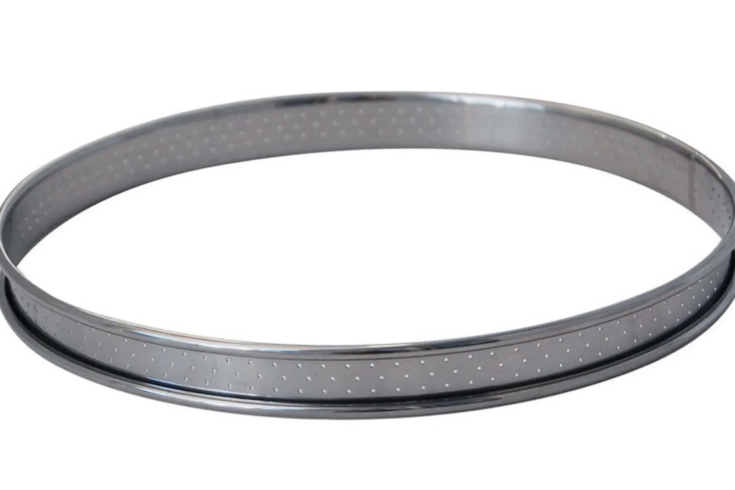 Cercle à tarte perforé rond De Buyer en inox