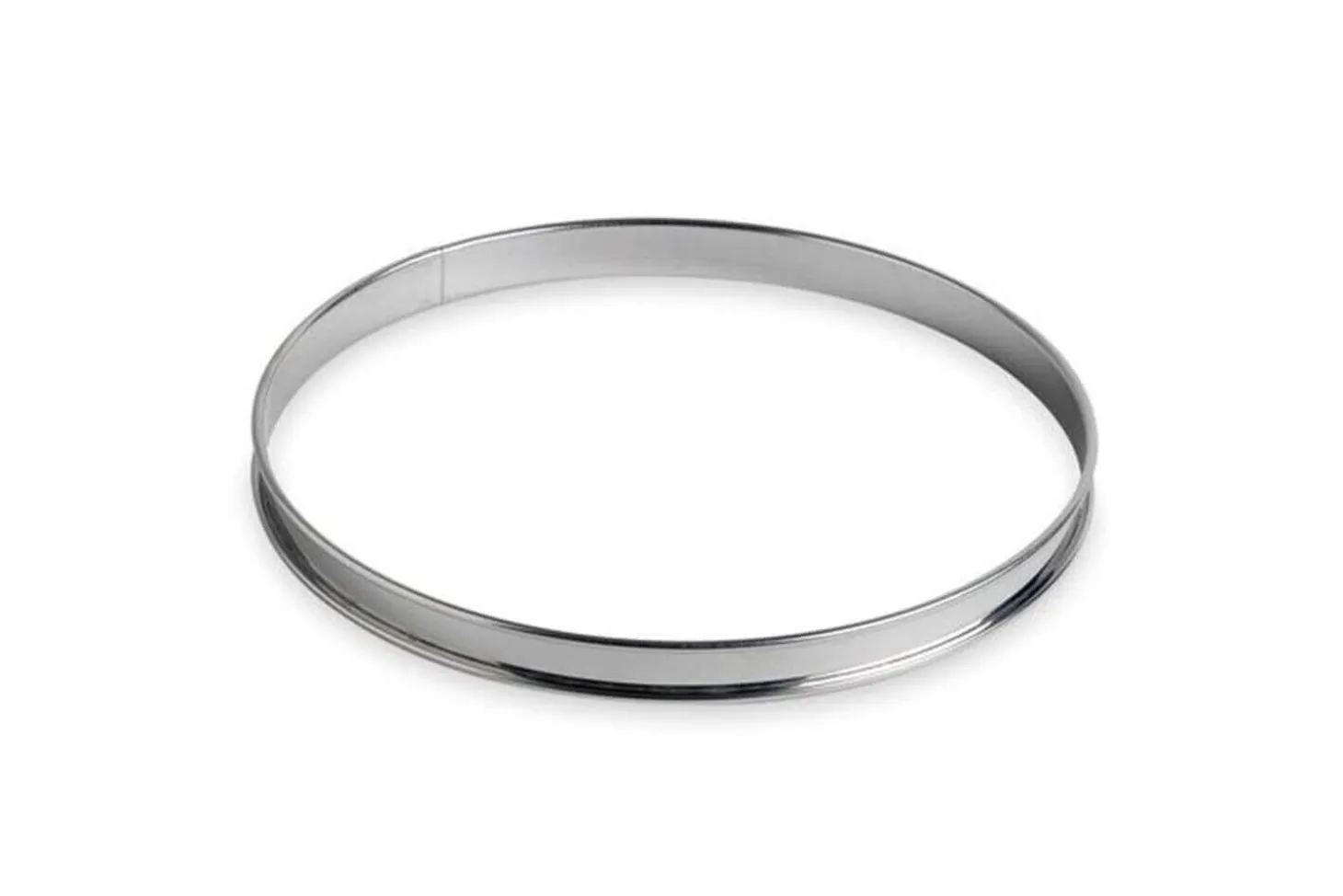 Cercle à tarte rond inox De Buyer bord roulé 20cm