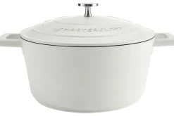 Cocotte MasterClass compatible induction en fonte d'aluminium blanc crème 4L