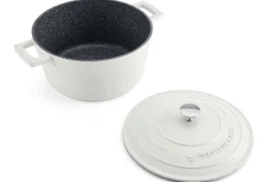 Cocotte MasterClass compatible induction en fonte d'aluminium blanc crème 4L