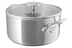 Cocotte Mauviel M'Urban4 en fonte d'inox avec couvercle en verre compatible induction