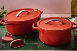 Cocotte ovale Beka Plume en aluminium 31cm - Rouge