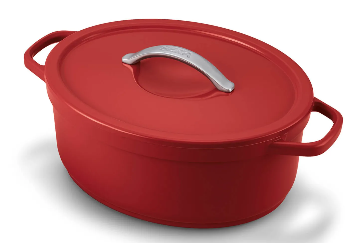 Cocotte ovale Beka Plume en aluminium 31cm - Rouge