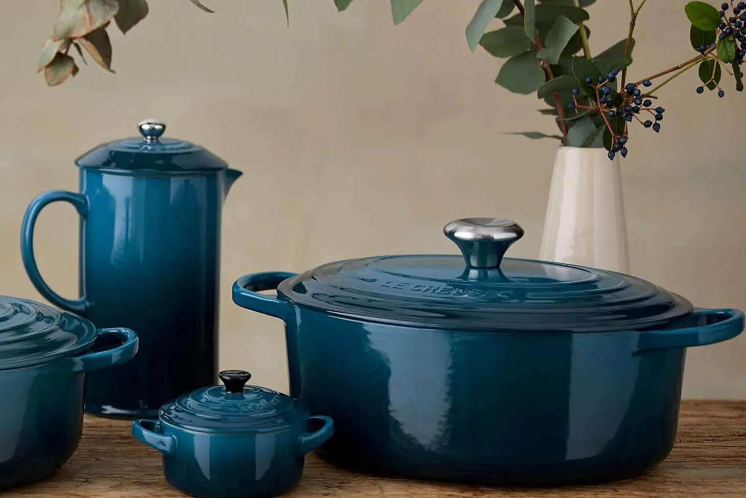 Cocotte ovale en fonte émaillée Le Creuset Signature 29cm Deep Teal