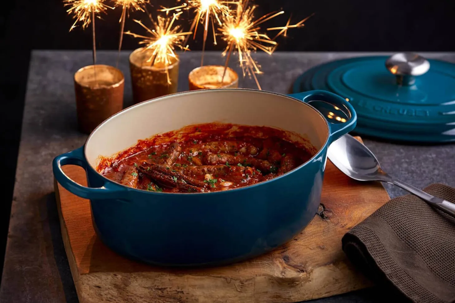 Cocotte ovale en fonte émaillée Le Creuset Signature 29cm Deep Teal