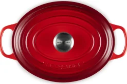 Cocotte ovale en fonte émaillée Le Creuset Signature 33cm Cerise