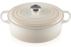 Cocotte ovale en fonte émaillée Le Creuset Signature 29cm Meringue