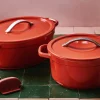 Cocotte ronde Beka Plume en aluminium 24cm - Rouge