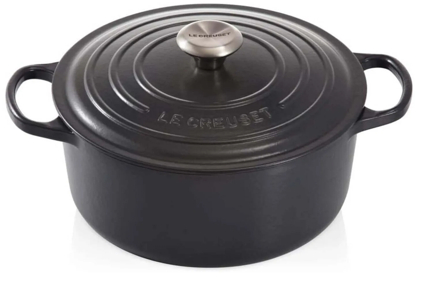Cocotte ronde en fonte émaillée Le Creuset Signature 24cm Noir Mat