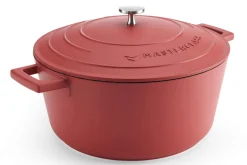 Cocotte ronde MasterClass compatible induction en fonte d'aluminium rouge 5L