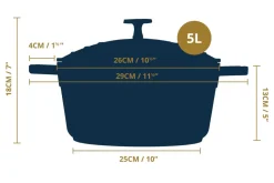 Cocotte ronde MasterClass compatible induction en fonte d'aluminium rouge 5L