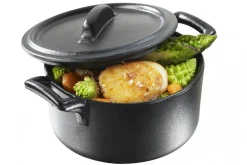Cocotte ronde Revol Belle Cuisine 20cl avec couvercle noir effet fonte