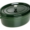 Cocotte Staub ovale en fonte émaillée basilic