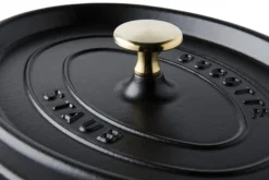 Cocotte Staub ovale en fonte émaillée noir mat