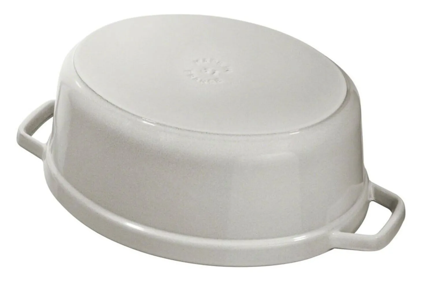 Cocotte STAUB ovale en fonte émaillée truffe blanche