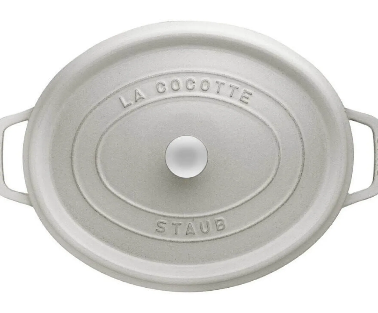 Cocotte STAUB ovale en fonte émaillée truffe blanche