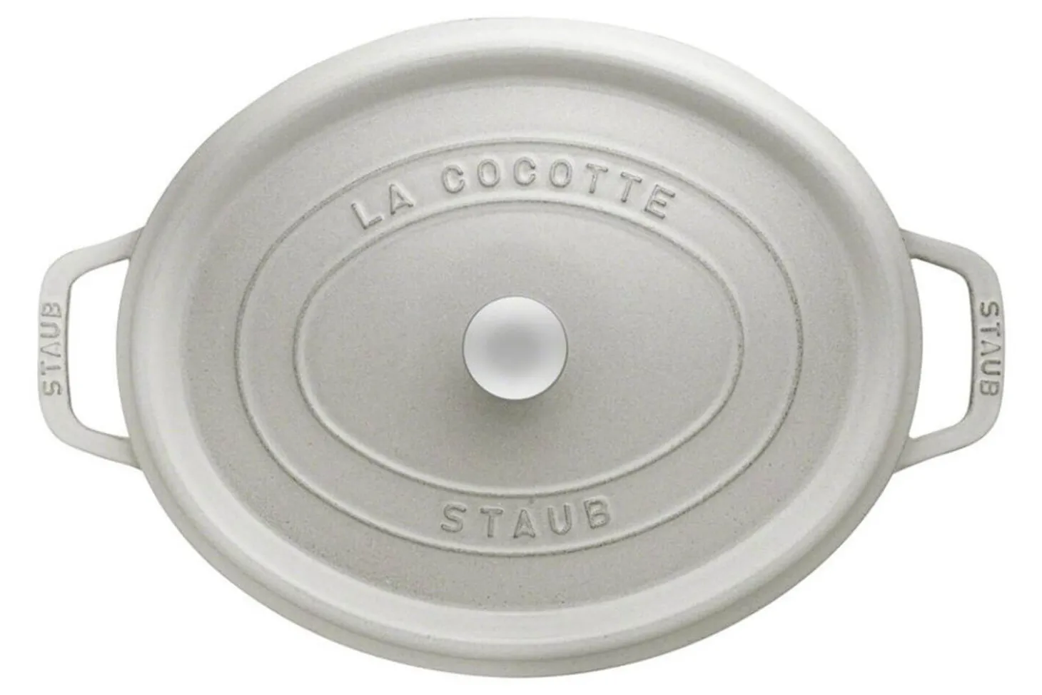 Cocotte STAUB ovale en fonte émaillée truffe blanche