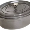 Cocotte STAUB ovale en fonte émaillée gris graphite