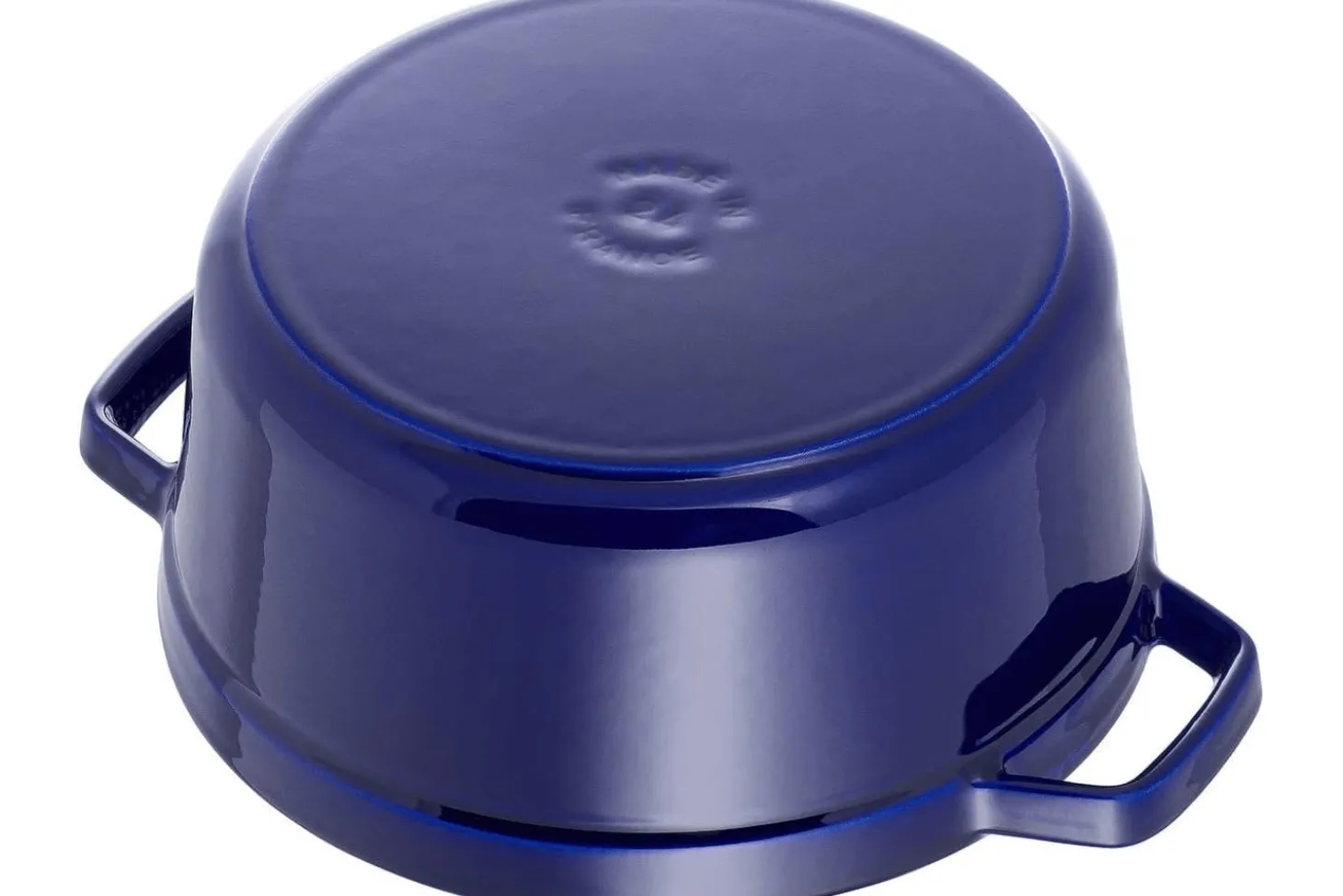 Cocotte Staub ronde en fonte émaillée bleu intense