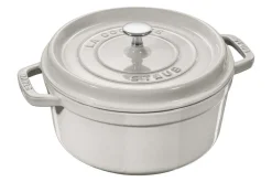 Cocotte STAUB ronde en fonte émaillée truffe blanche